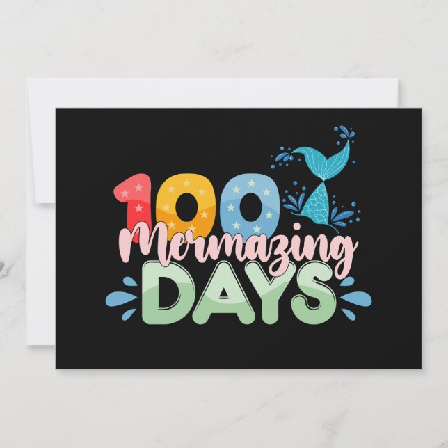 100 Mermazing Days 100 Day of School Sjöjungfru Inbjudningar (Framsida)