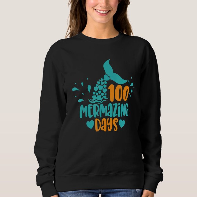 100 Mermazing Days Of School Mermaid Tails Girl Te T Shirt (Framsida)