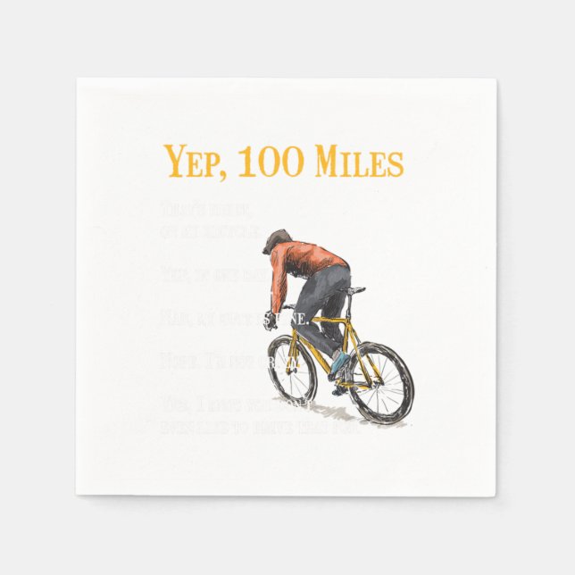 100 Miles Bike Biking Cycling Bicycle Gift Pappersservett (Framsidan)