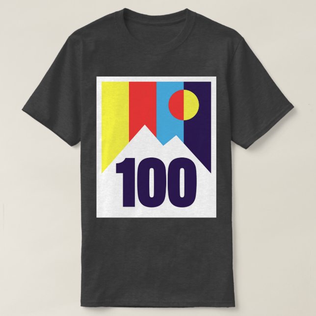 100 Miles Mountain Sunset T Shirt (Design framsida)