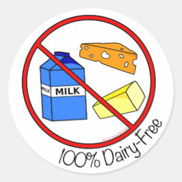 "100 % mjölkfria" fästen (små) runt klistermärke