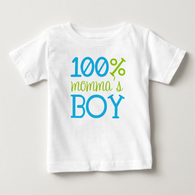 "100 % Momma's Boy" T-Shirt (Framsida)