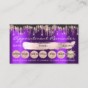 100 Möte påminnelser om Ro Lila Glitter Drips Visitkort