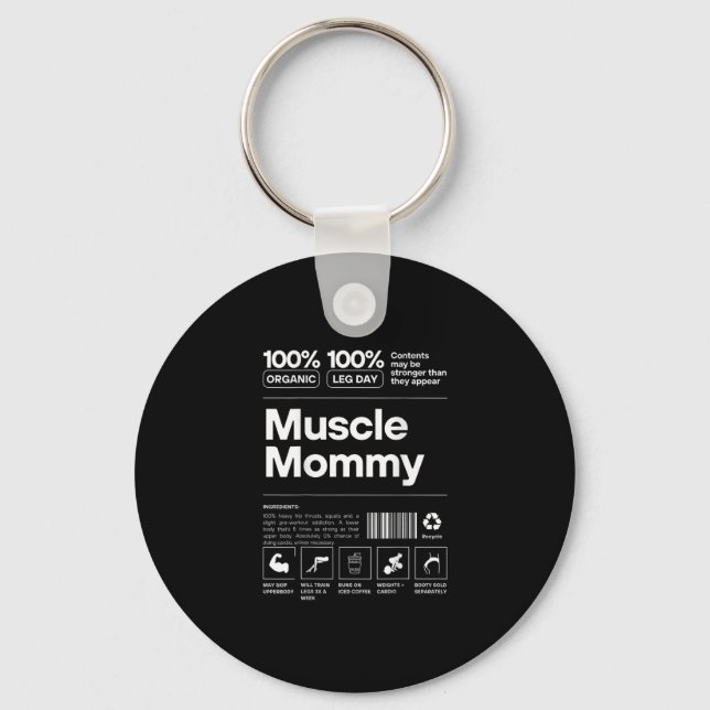 100% Muskel Mamma - Bodybuilding Gym Fit - Design  Nyckelring (Framsida)