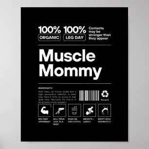 100% Muskel Mamma - Bodybuilding Gym Fit - Design  Poster