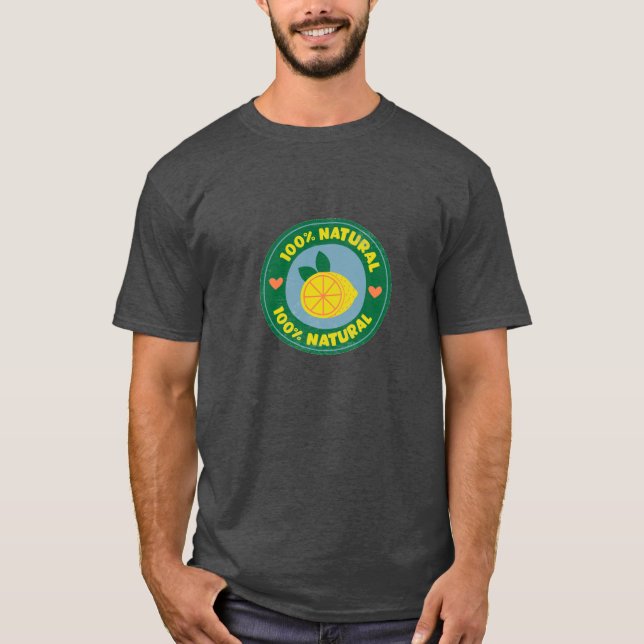 100 % naturlig citronsymbol t shirt (Framsida)