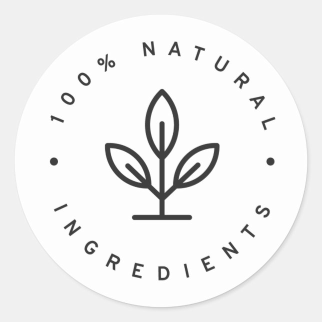 100 % naturliga ingredienser runt klistermärke (Framsida)