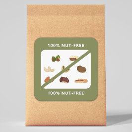 100 % nöt-fri fästdon fyrkantigt klistermärke