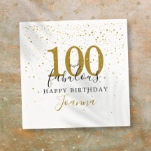 100 och fantastisk guldsvart födelsedagsfest