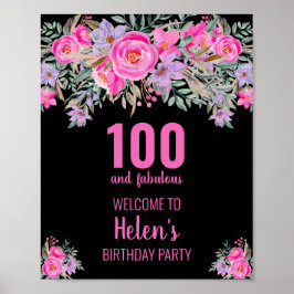 100 och fantastisk svart födelsedagsfest poster