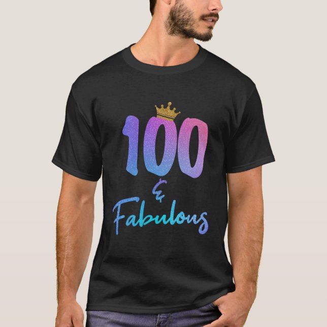 100 och flytande i 100:e t shirt (Framsida)