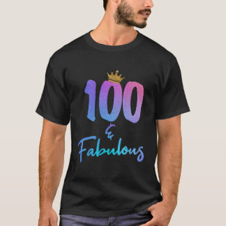 100 och flytande i 100:e t shirt