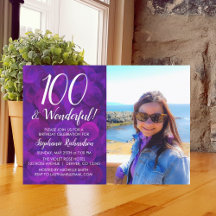 100 och underbar Elegant Lila Foto Birthday