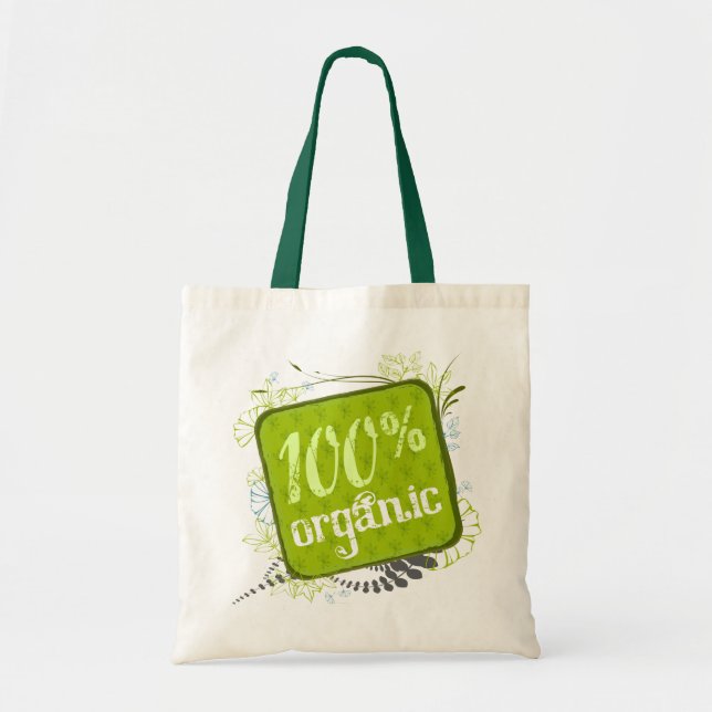 100 % Organic Canvas Livsmedel Tote Bag Tygkasse (Framsidan)