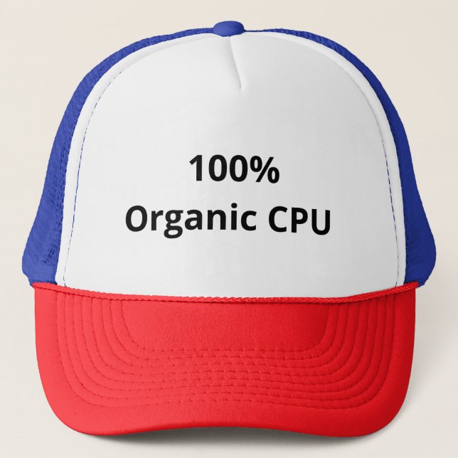 100 % Organic CPU Funny Geek Basketball Cap Keps (Framsida)