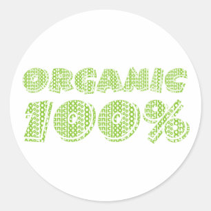100 % organisk märkning runt klistermärke