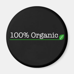 100 % organisk - vit text magnet