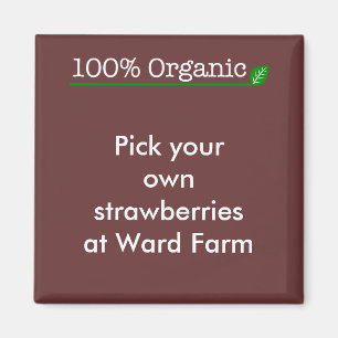 100 % organisk - vit text magnet