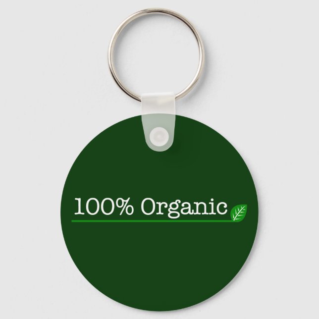 100 % organisk - vit text nyckelring (Framsida)