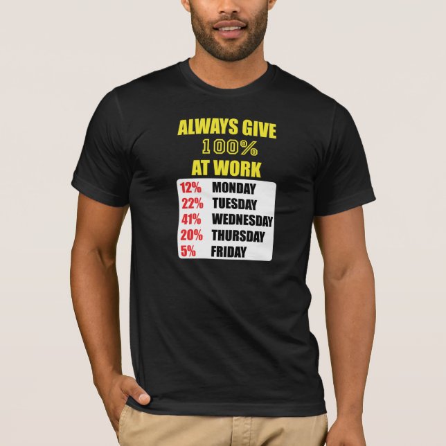100% PÅ ARBETE TEE (Framsida)