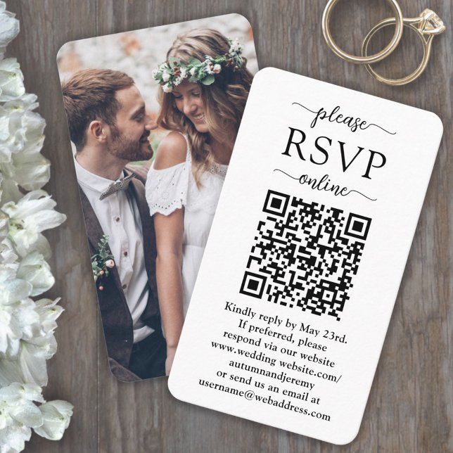 100-pack Online QR OSA och foto-Bröllop hölje Visitkort (Skapare uppladdad)