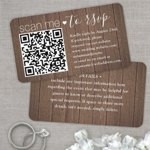 100 Packs Scan Me QR OSA Brown Faux Wood-hölje Visitkort