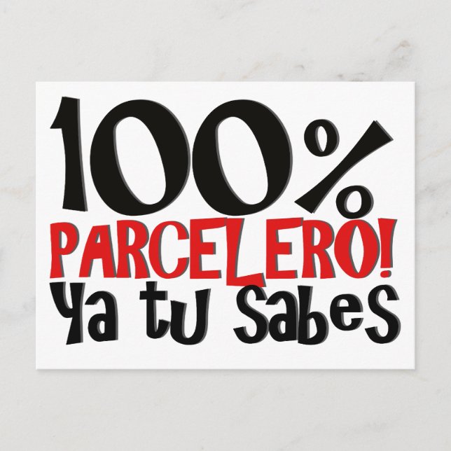 100 % Parcelero, du tu sabes Vykort (Framsida)