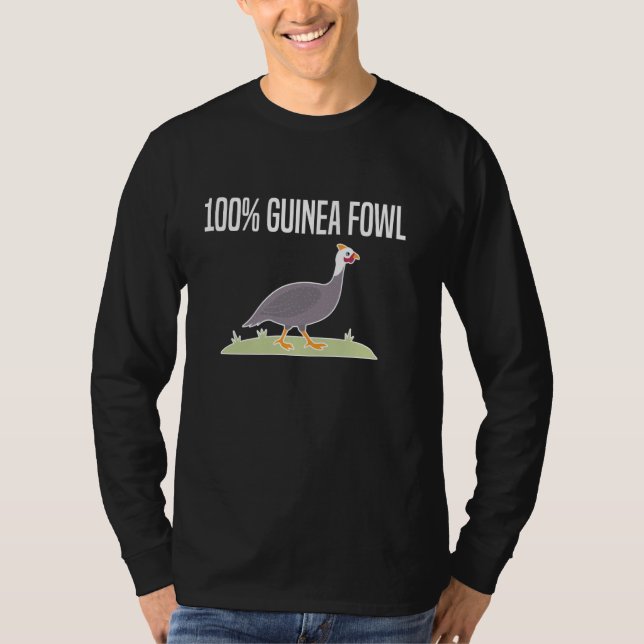 100 Pärlhöns Kyckling Fågel T Shirt (Framsida)