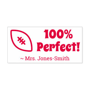 100 % Perfekt! + Namn Rubber Frimärke Självfärgande Stämpel