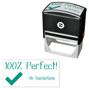 "100 % Perfekt!" Undervisningsassistenten Rubber F Självfärgande Stämpel
