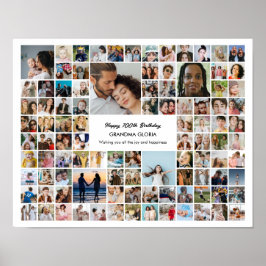 100 Pictures Photo Collage Personalized Gift Poster