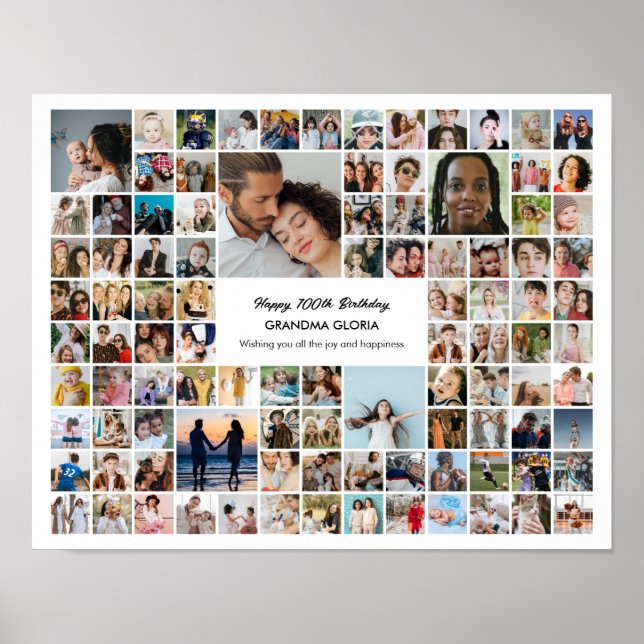 100 Pictures Photo Collage Personalized Gift Poster (Framsidan)
