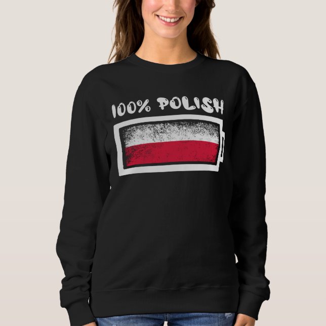 100 % polsk Flagga T Shirt (Framsida)