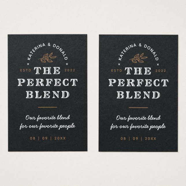 100 Premium Black på Hål-Märkrna Perfekt Blend Visitkort (Framsida & baksida)