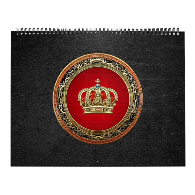 [100] Prince-Princess Kung-Queen Krona [Guld] Kalender (Omslag)