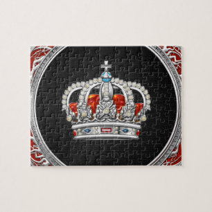 [100] Prince-Princess Kung-Queen Krona [Silver] Pussel