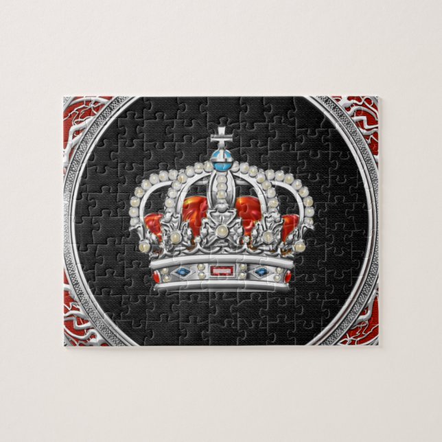 [100] Prince-Princess Kung-Queen Krona [Silver] Pussel (Horisontell)