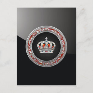 [100] Prince-Princess Kung-Queen Krona [Silver] Vykort