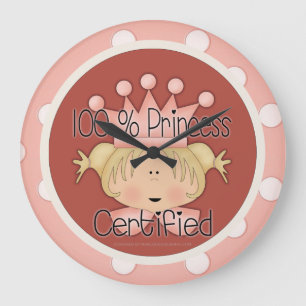 100 % Princess Auktoriserad Round Wall Clock Stor Klocka