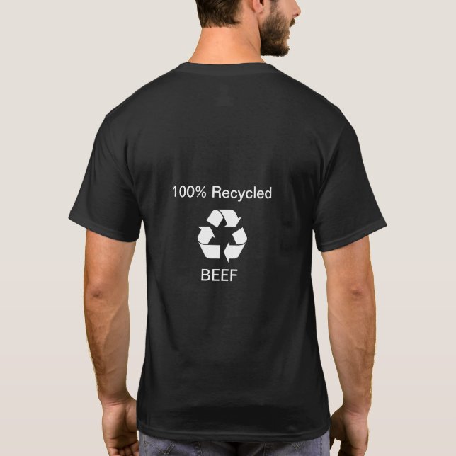 100 procent återanvände nötkött tee shirt (Baksida)