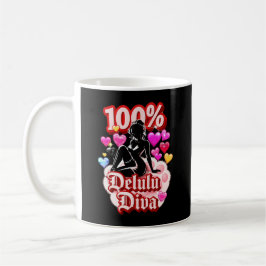 100 Procent Delulu-Diva Roligt Självförtroende Sjä Kaffemugg