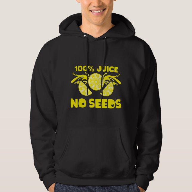 100 procent fruktsaft ingen frögåva postar hoodie (Framsida)