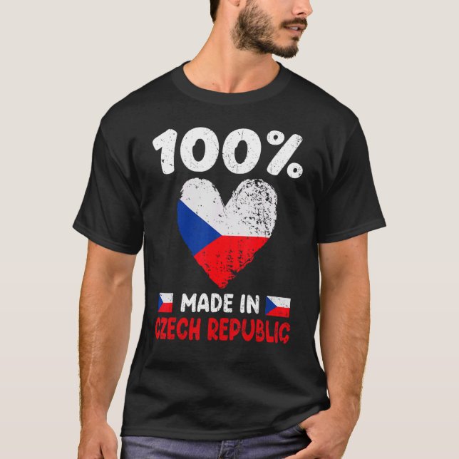 100 procent gjord i tjeckiska pojkar t shirt (Framsida)