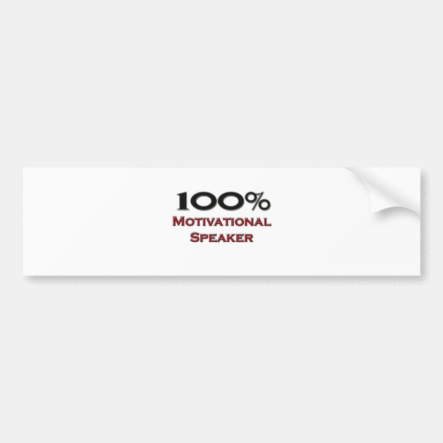 100 procent Motivational högtalare Bildekal (Framsidan)