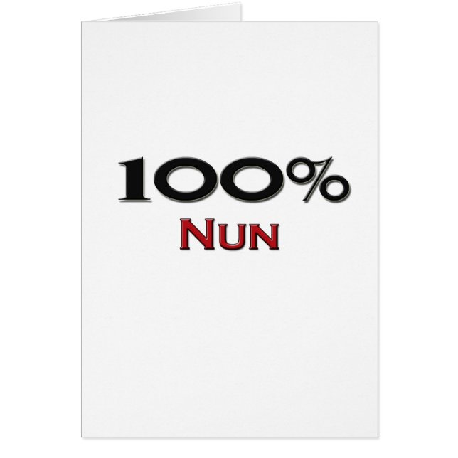 100 procent nunna hälsningskort (Framsidan)