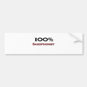 100 procent saxofonist bildekal