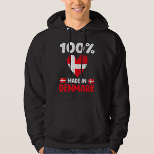 100 procent tillverkade i Danmark Danska pojkar fl Hoodie