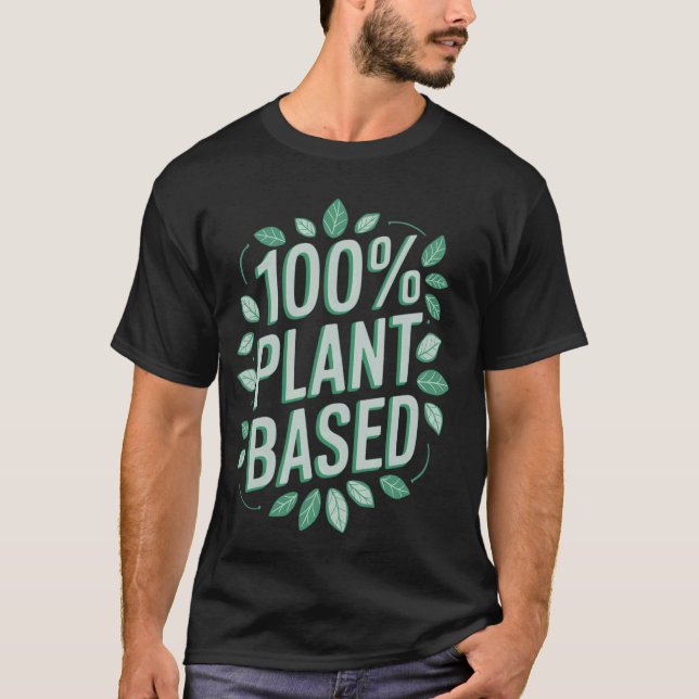 100 procent växtbaserad vegansk miljövänlig grönsa t shirt (Framsida)