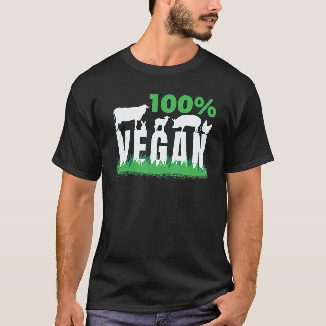 100 procent vegansk grönsak vegansk t shirt (Framsida)