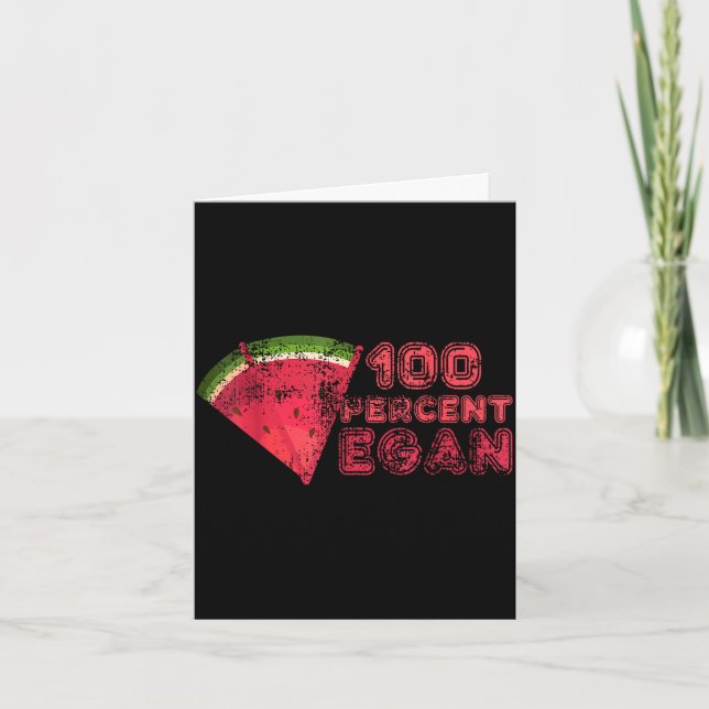 100 procent vegansk sommar vattenmelon fruktälskar kort (Framsida)